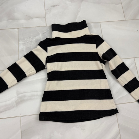 Dudley Stephens Greenpoint Turtleneck in Vello Fleece, NWT, Small Blk/Crm Stripe - Picture 2 of 6